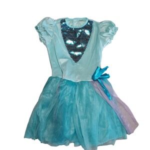 Spirit Halloween Costume Girl Sequin Dress Up Turquoise Med Owl Mermaid Princess